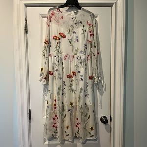 Chelsea28 Sheer Embroidered Midi dress